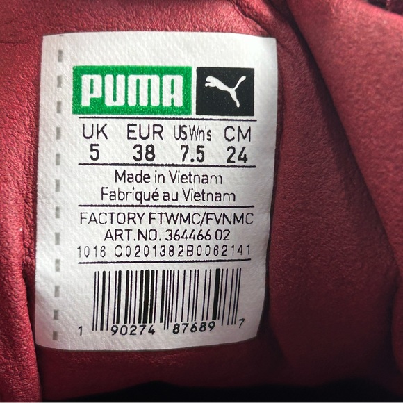 Puma x FENTY by Rihanna Creeper Velvet Platform Red & Gold Shoes; Women’s Sz 7.5 - Picture 2 of 16